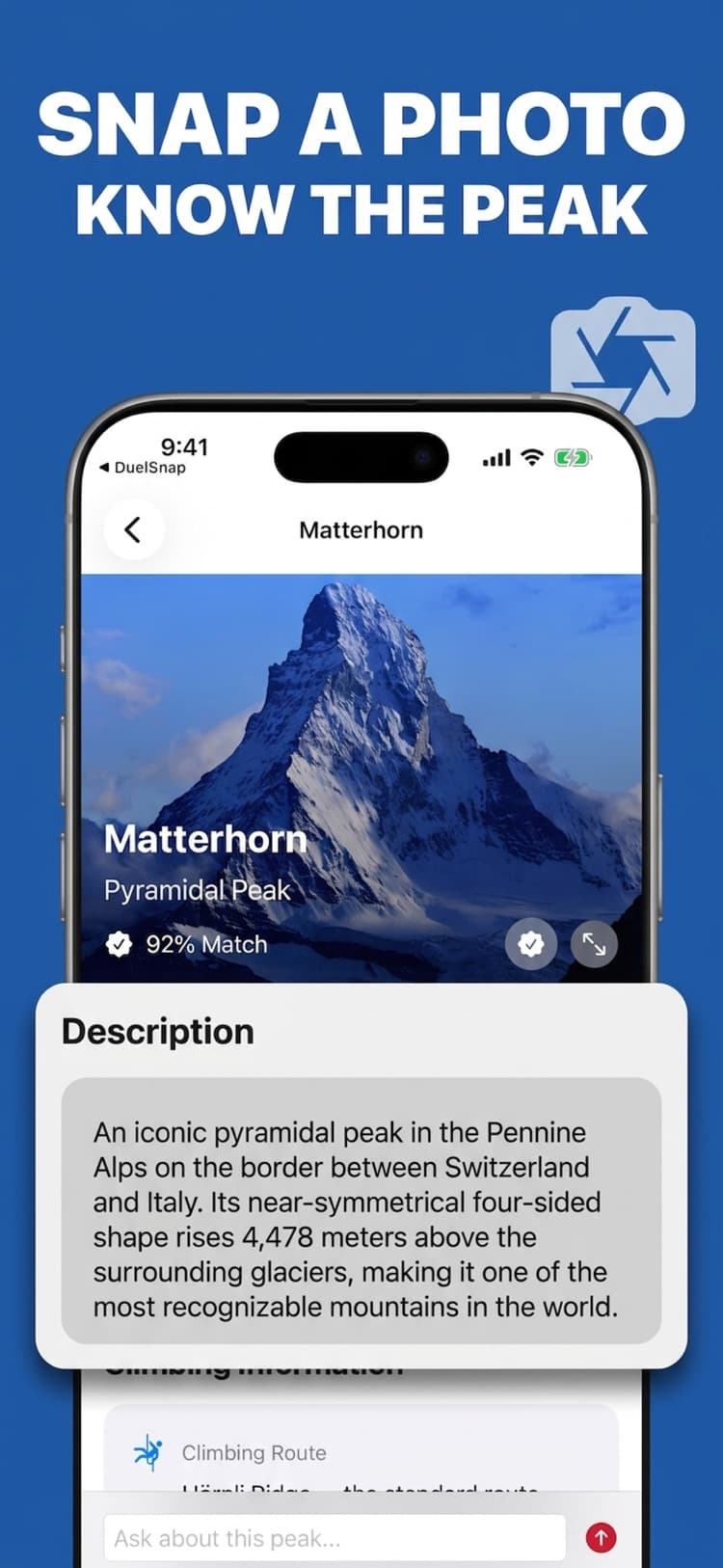 Peak Identifier - AI Mountain Recognition with Live AR Look Around